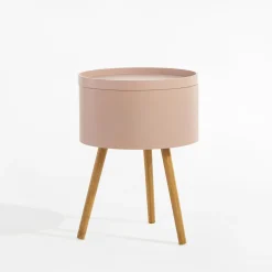 Stolik ze schowkiem FULMIO różowy