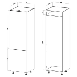 Słupek pod lodówkę BASIC PLUS BP/D60SL clay grey