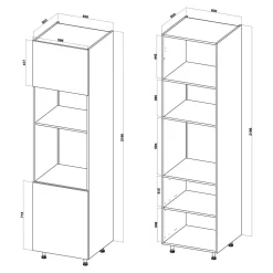 Słupek wysoki na piekarnik i mikrofalę BASIC PLUS BP/D60SPM-220 clay grey