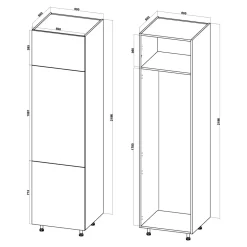 Słupek wysoki pod lodówkę BASIC PLUS BP/D60SL-220 cashmere