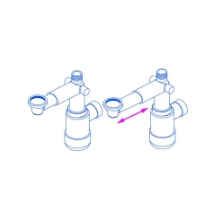 Syfon do umywalki teleskopowy biały SPACE-SAVER LUX