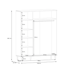 Szafa boho 3-drzwiowa CALASETTA