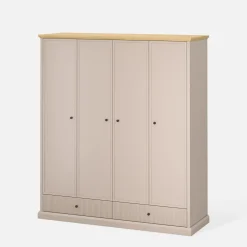 Szafa do sypialni 4-drzwiowa IDELLO taupe dąb kamienny