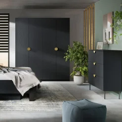 Szafa 4-drzwiowa czarna MOND