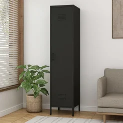 Szafa 1-drzwiowa grafitowo-czarna SOLANS