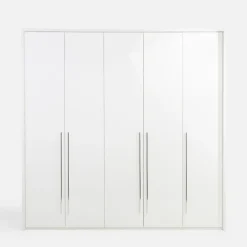 Szafa 5-drzwiowa z listwą okalającą PIANO biała wysoki połysk