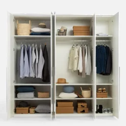 Szafa 5-drzwiowa z listwą okalającą PIANO biała wysoki połysk