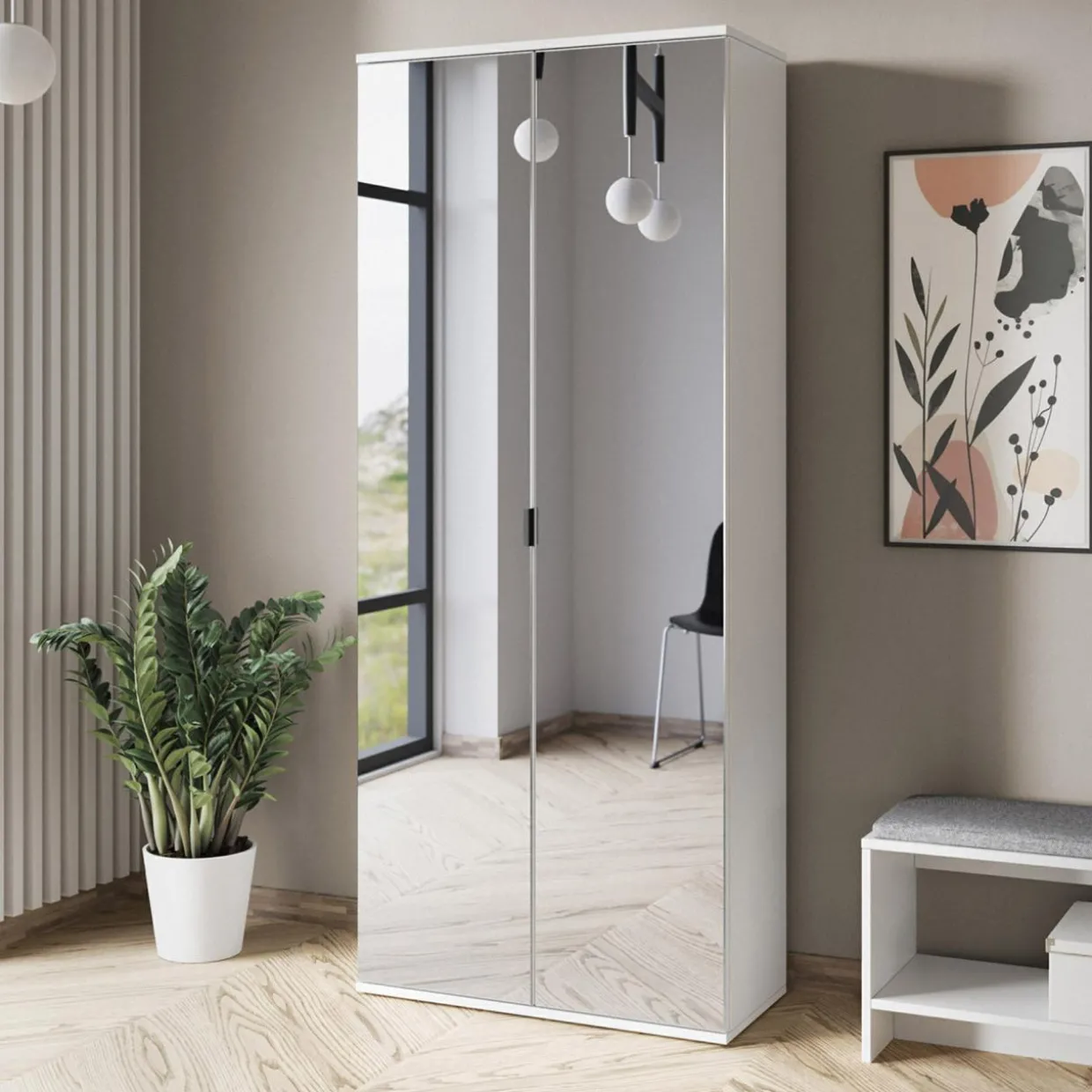 Szafa na buty z lustrem ALASKA