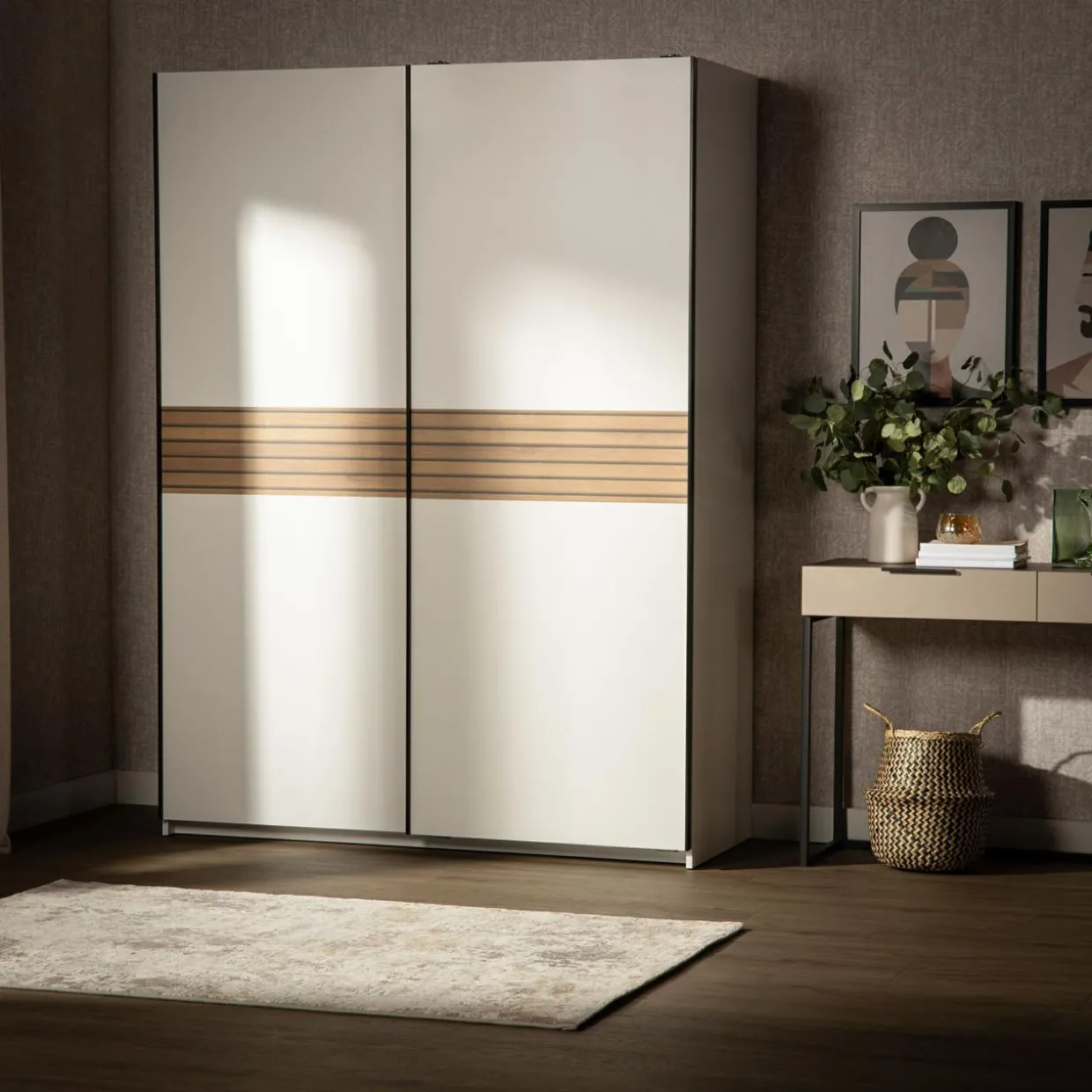 Szafa przesuwna biała METROPOLITAN 150 cm