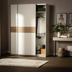 Szafa przesuwna biała METROPOLITAN 150 cm