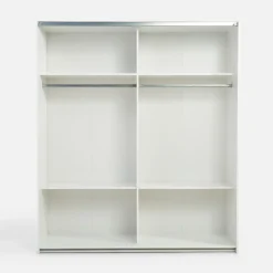 Szafa przesuwna biała TEMPO 2D z półkami