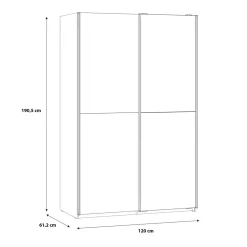 Szafa przesuwna z lustrem biała BABETTA