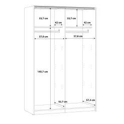 Szafa przesuwna z lustrem biała BABETTA