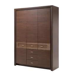 Szafa z drążkiem półkami i szufladami ciemny brąz PARIS