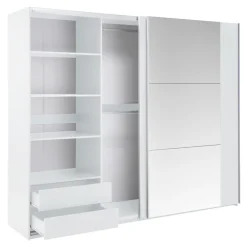 Szafa z lustrem biała BASTIA 250 cm