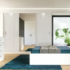 Szafa z oświetleniem biała MARSYLIA