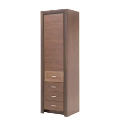 Szafa z półkami i szufladami wąska ciemny brąz PARIS