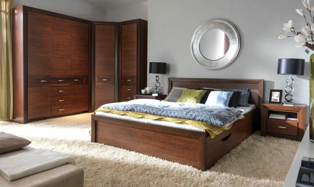 Szafa z półkami i szufladami wąska ciemny brąz PARIS