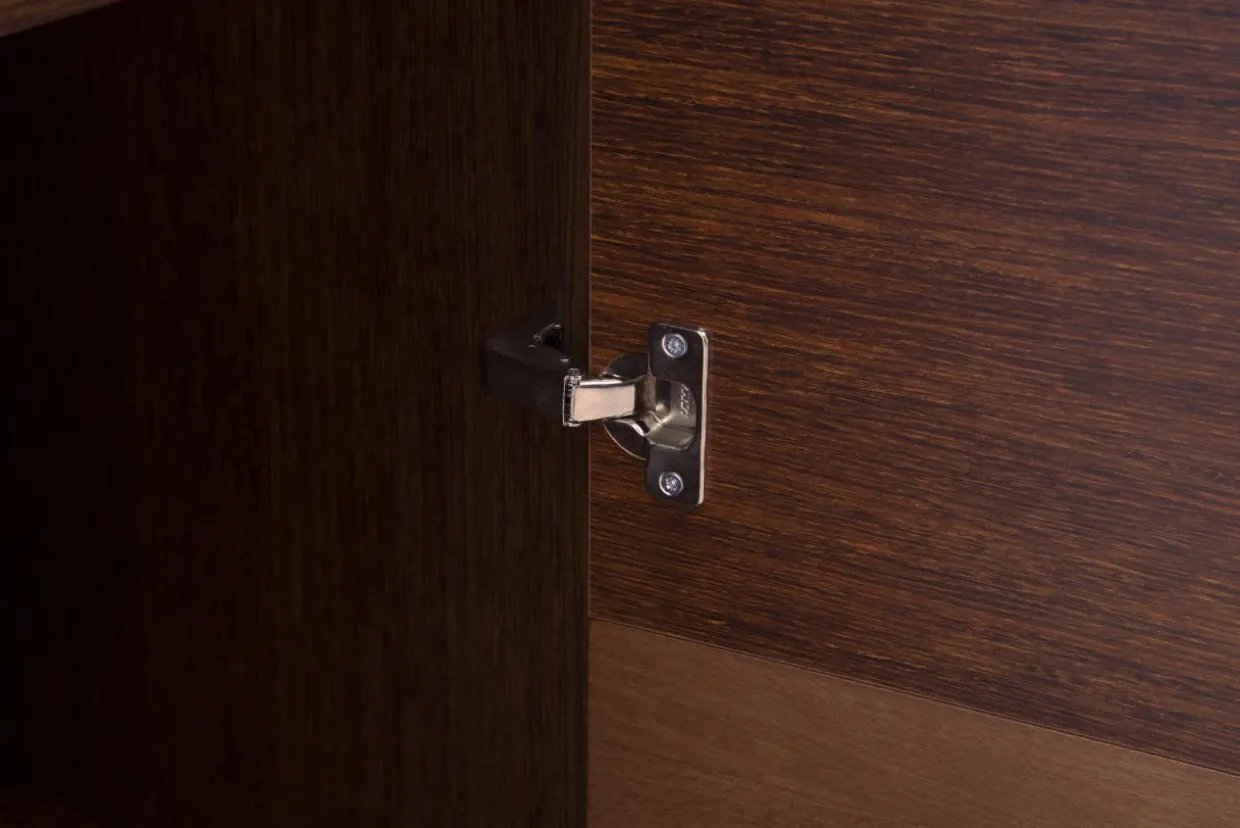 Szafa z półkami i szufladami wąska ciemny brąz PARIS