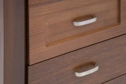 Szafa z półkami i szufladami wąska ciemny brąz PARIS