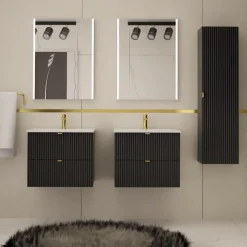 Szafka łazienkowa słupek czarny mat BELT