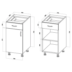 Szafka dolna BASIC PLUS BP/D40S1 biały mat
