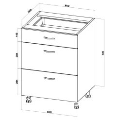 Szafka dolna BASIC PLUS BP/D60S3 biały mat