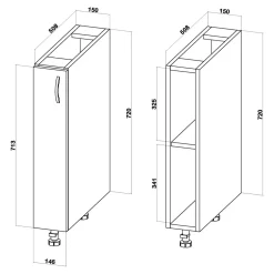 Szafka dolna BASIC PLUS BP/D15 dąb craft złoty