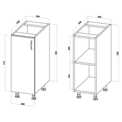 Szafka dolna BASIC PLUS BP/D30 dąb craft złoty