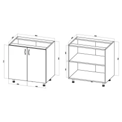 Szafka dolna BASIC PLUS BP/D80 cashmere