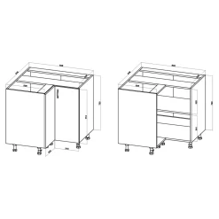 Szafka dolna narożna BASIC PLUS BP/D90NW clay grey