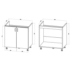 Szafka dolna pod zlewozmywak BASIC PLUS BP/D80Z alby blue