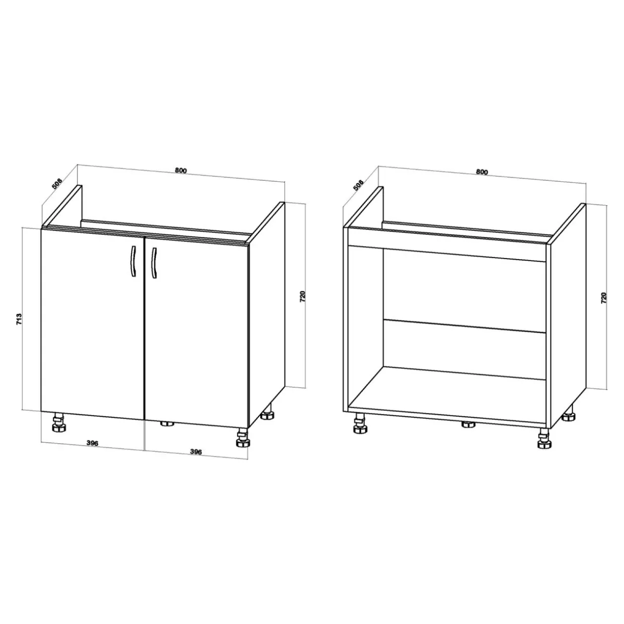 Szafka dolna pod zlewozmywak BASIC PLUS BP/D80Z alby blue