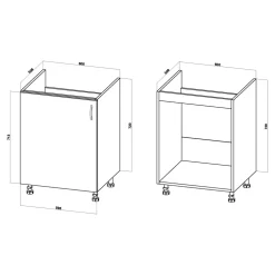 Szafka dolna pod zlewozmywak BASIC PLUS BP/D60Z cashmere
