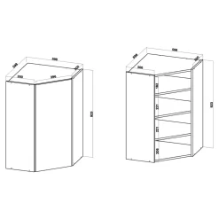 Szafka górna wysoka BASIC PLUS BP/G60NW-92 dark rockfort hickory
