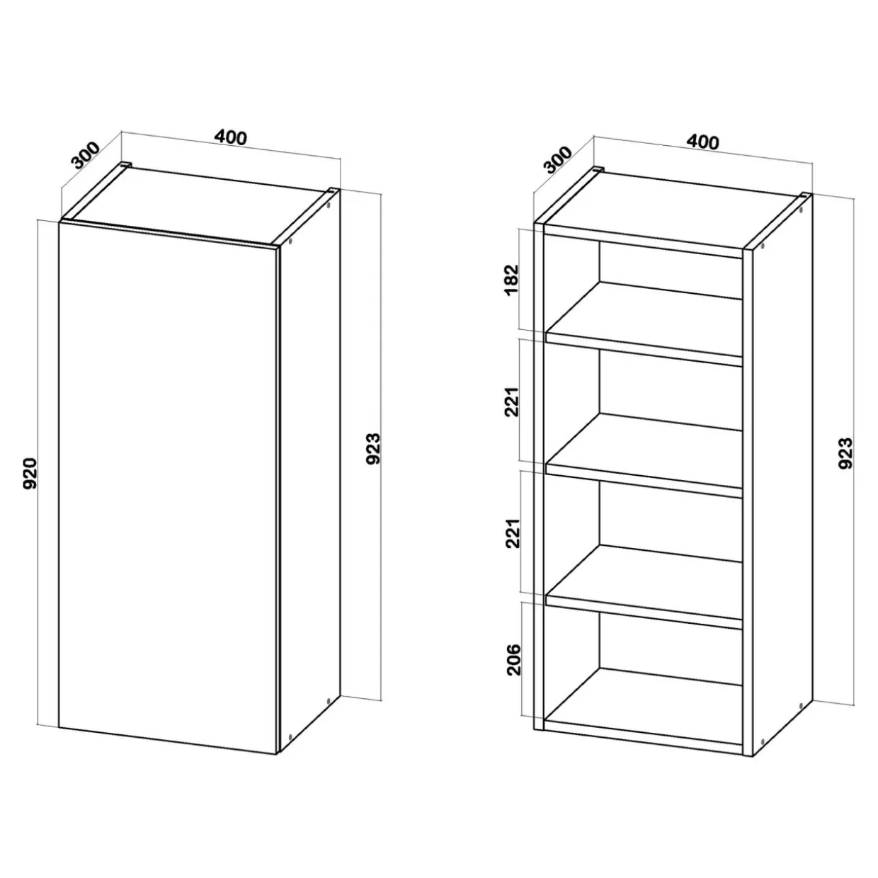 Szafka górna wysoka BASIC PLUS BP/G40-92 sand barbera oak