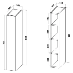 Szafka górna wysoka BASIC PLUS BP/G15-92 dark rockfort hickory