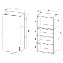 Szafka górna wysoka BASIC PLUS BPMI/50-1F (72+36/1F) sand barbera oak