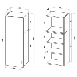 Szafka górna wysoka BASIC PLUS BPMI/40-1F (72+36/1F) sand barbera oak