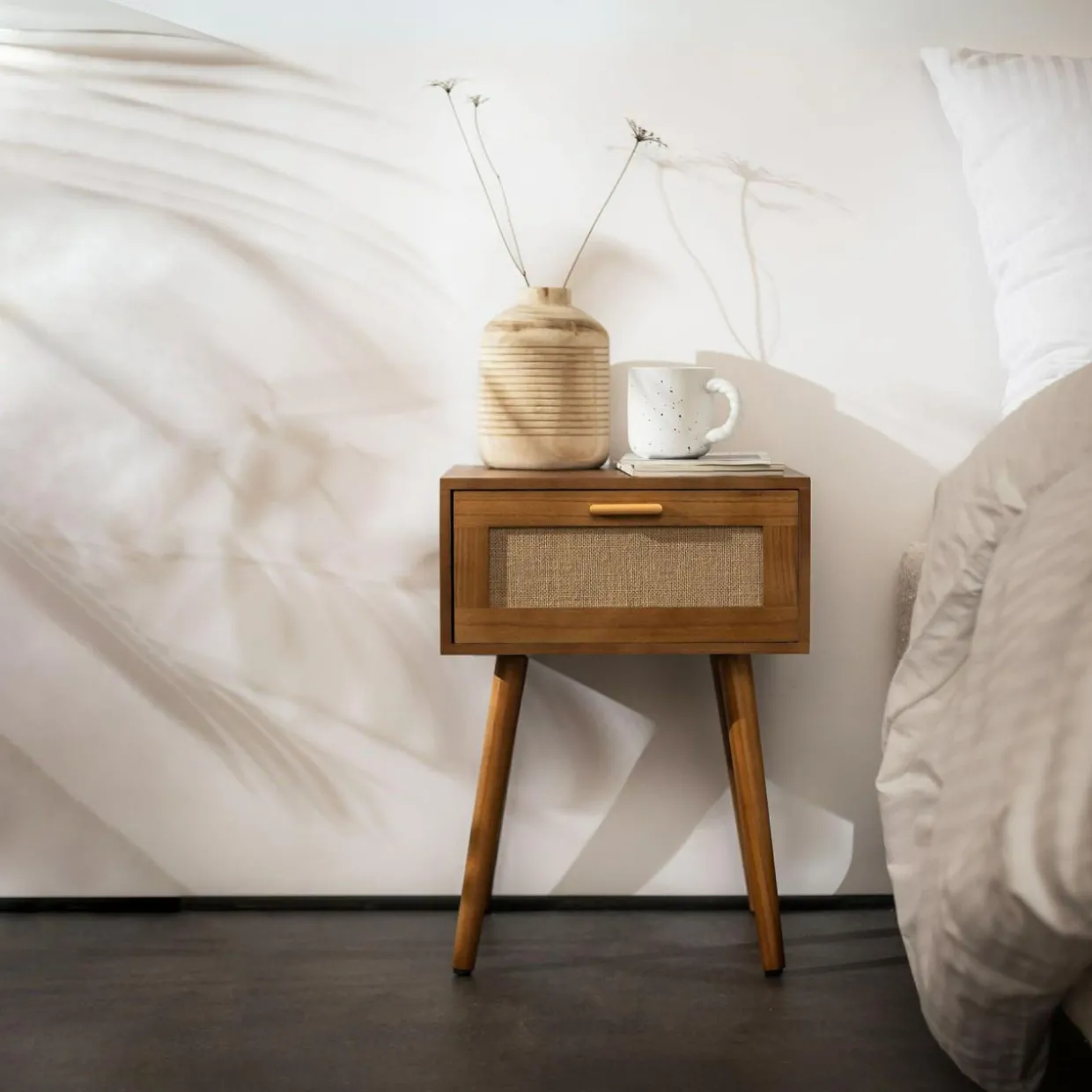 Szafka nocna boho brązowa CALAMO