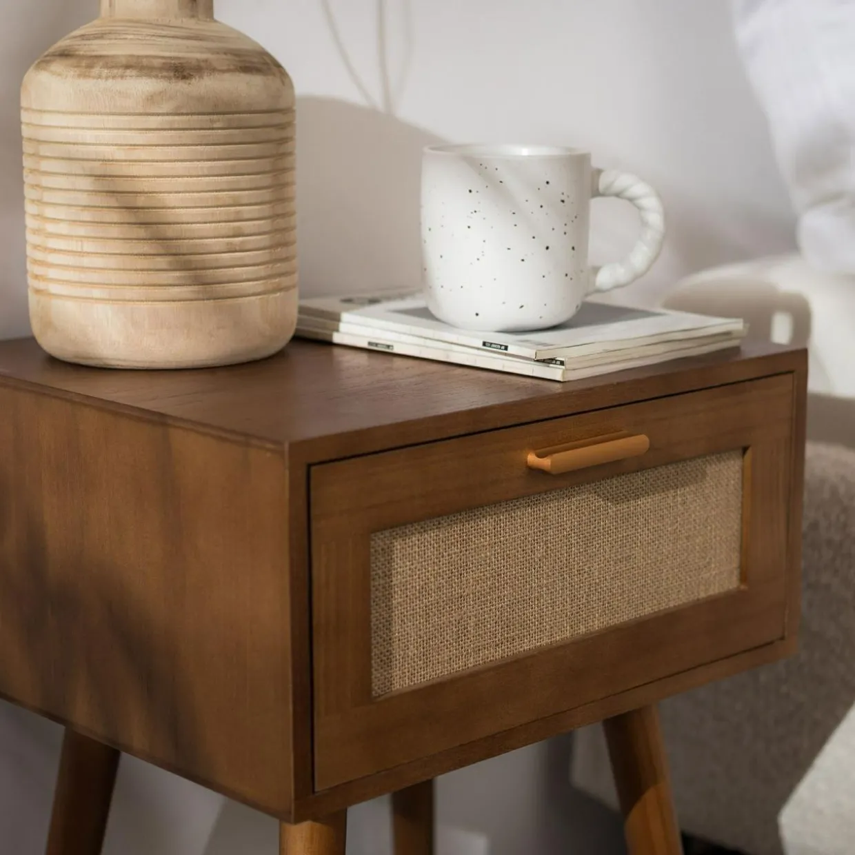 Szafka nocna boho brązowa CALAMO