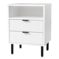 Szafka nocna ryflowana z 2 szufladami WAVE