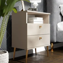 Szafka nocna wysoka beżowa HIGH