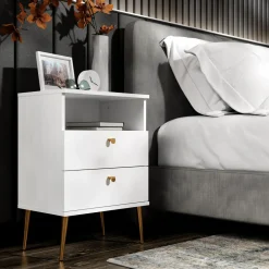 Szafka nocna wysoka biała HIGH