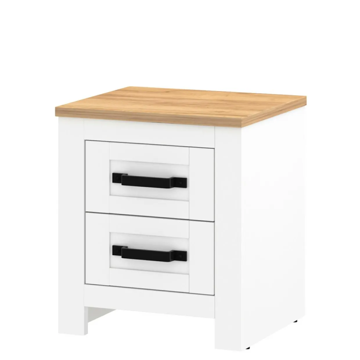 Szafka nocna z szufladami biała LANZETTE 2S