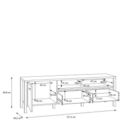 Szafka RTV industrialna z szufladą i półką HIGH ROCK