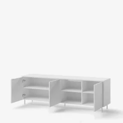 Szafka RTV MILA na metalowych nóżkach biała