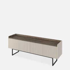 Szafka RTV ryflowana z oświetleniem LAGO 166 cm