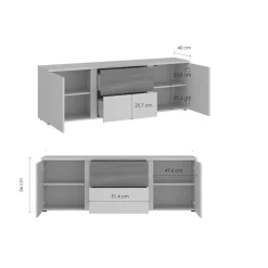 Szafka RTV z 2 szufladami HAMM