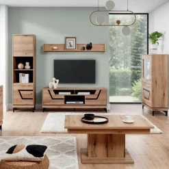 Szafka RTV z czarnym dekorem KRIS